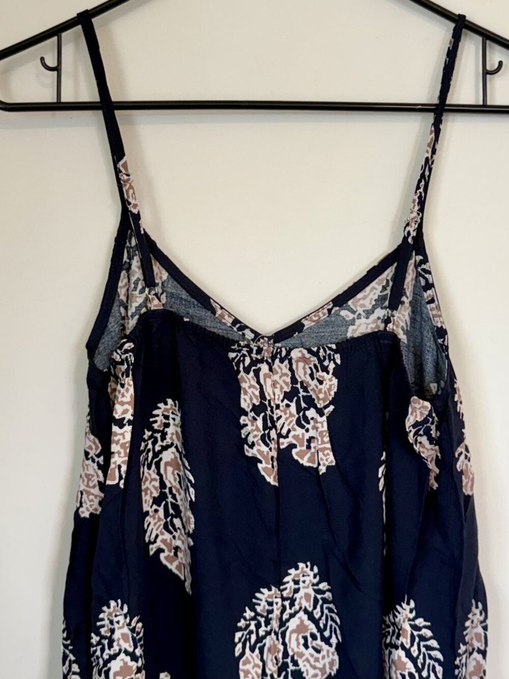 NWT Cupshe Navy Ornate Sleeveless Straight Leg Jumpsuit - Size: Small - Picture 7 of 11